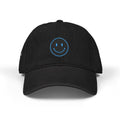 Blue Smiley Face Embroidered Hat | Denim Baseball Cap