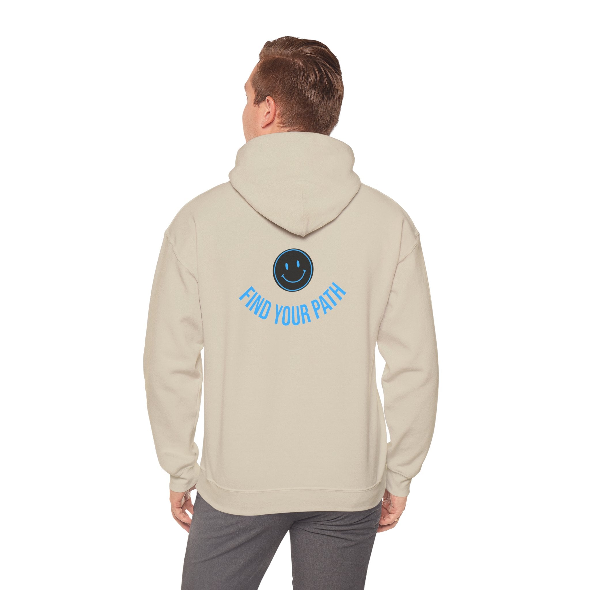Explore Learn Protect hoodie | Mountain Nature Badge, Find Your Path back print