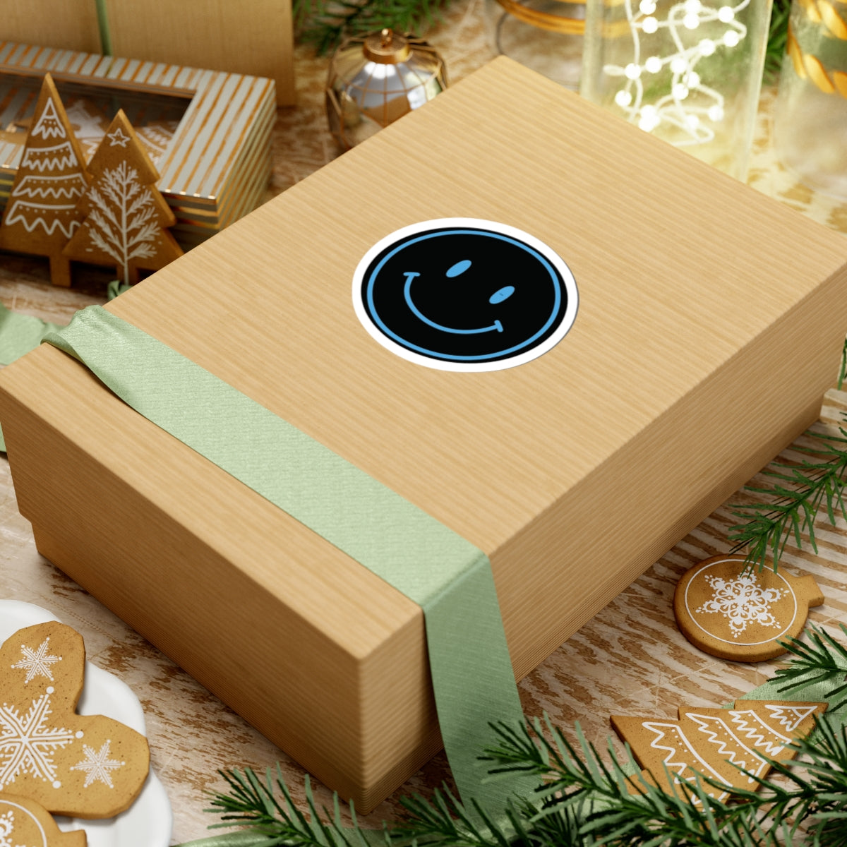 Blue Smiley Face Sticker | Kiss-Cut Sticker