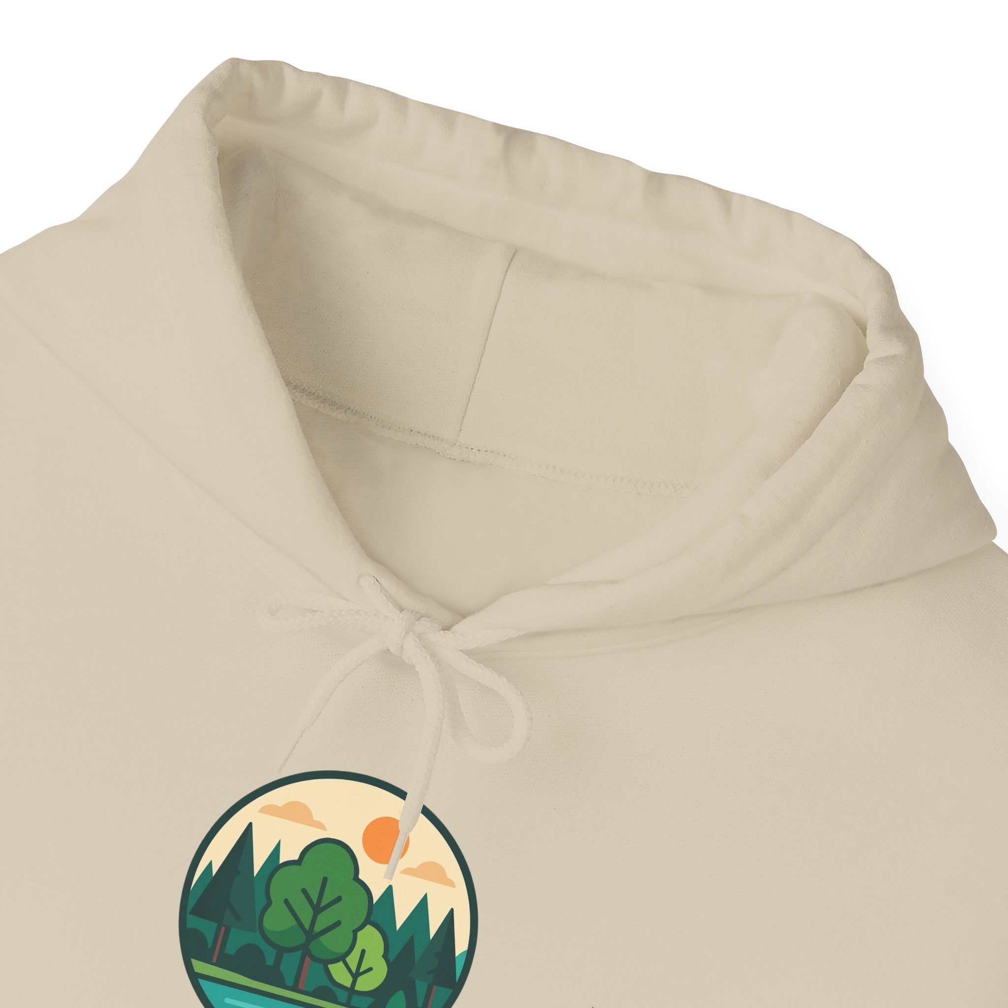 Explore Learn Protect hoodie | Mountain Nature Badge, Find Your Path back print