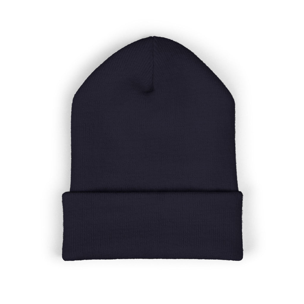 Blue Smiley Face Embroidered Beanie | Cuffed Beanie