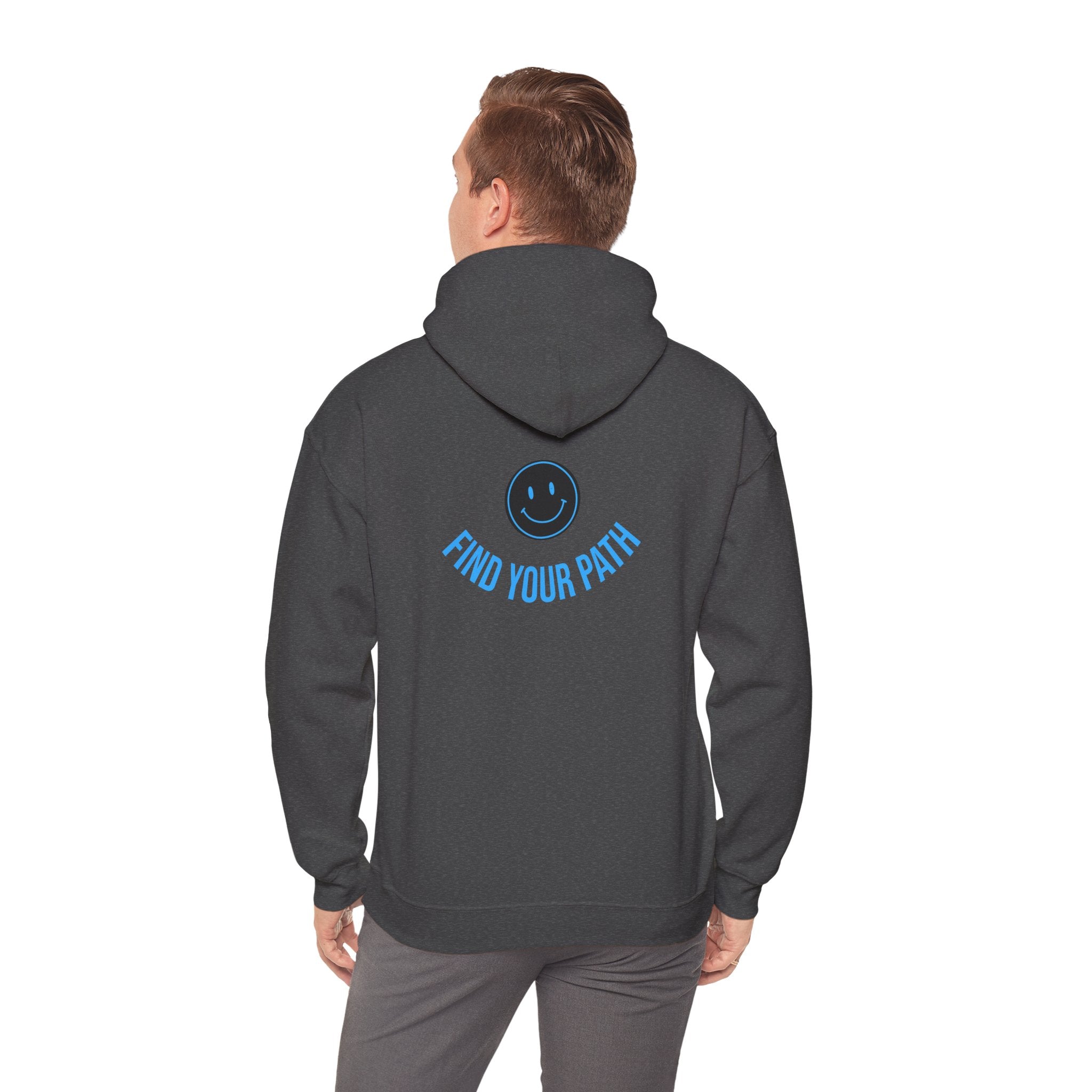 Explore Learn Protect hoodie | Mountain Nature Badge, Find Your Path back print