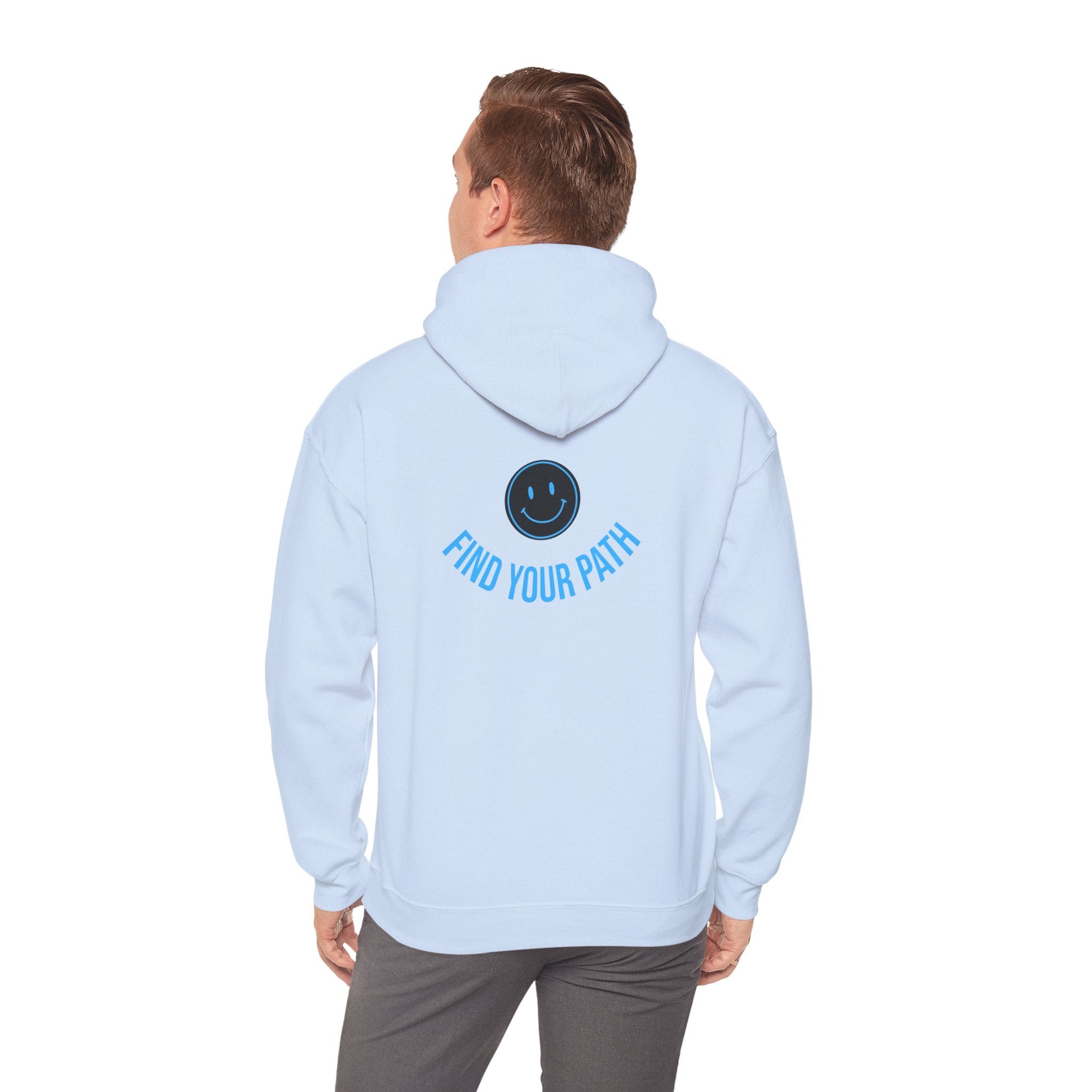 Explore Learn Protect hoodie | Mountain Nature Badge, Find Your Path back print