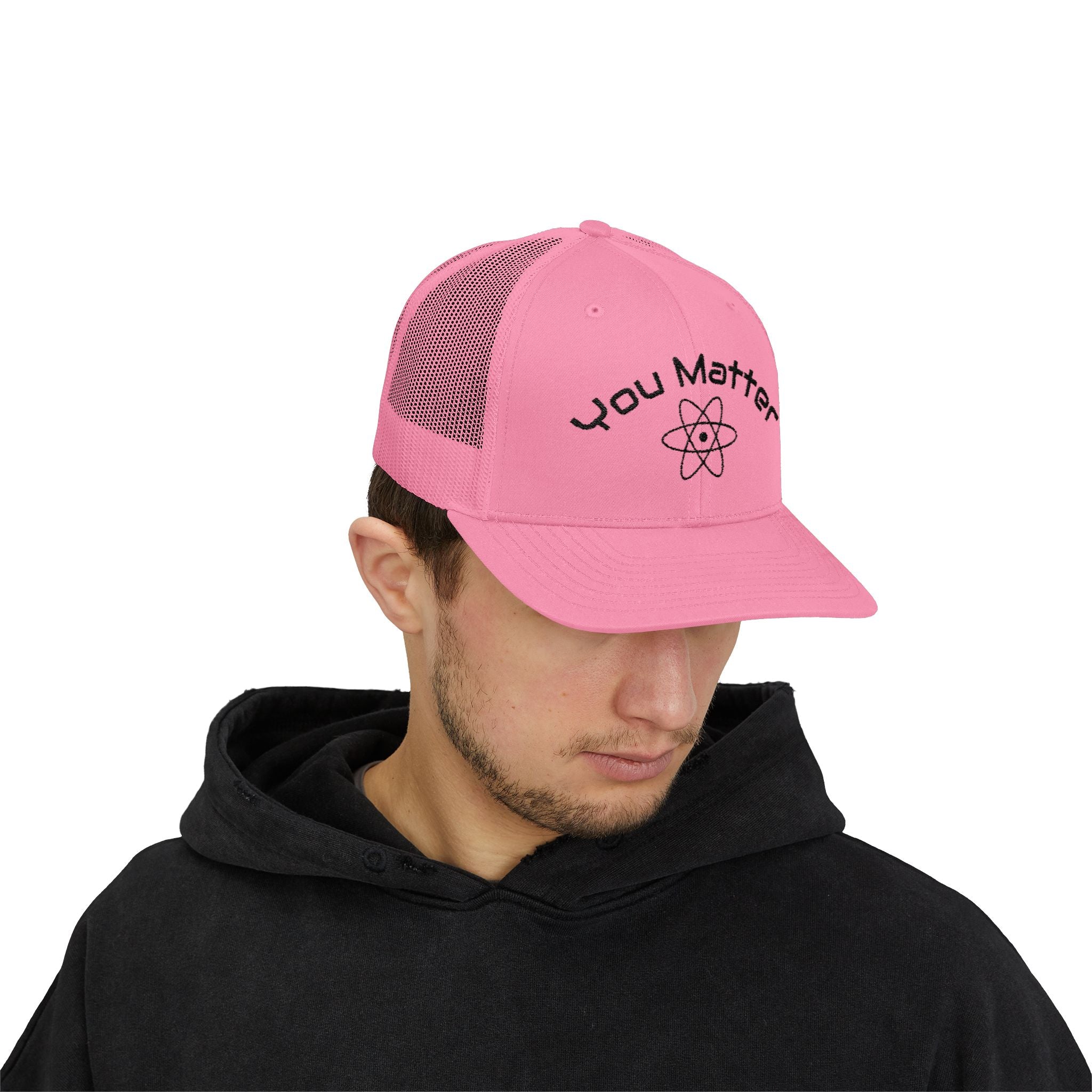 You Matter atom design Snapback Cap | science logo trucker hat