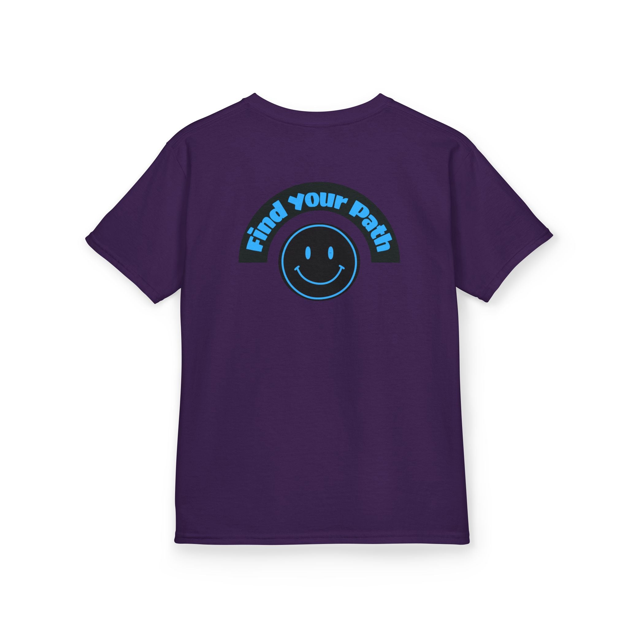 Explore Learn Protect | Kids Tee | Mountain Globe, Find Your Path Smiley