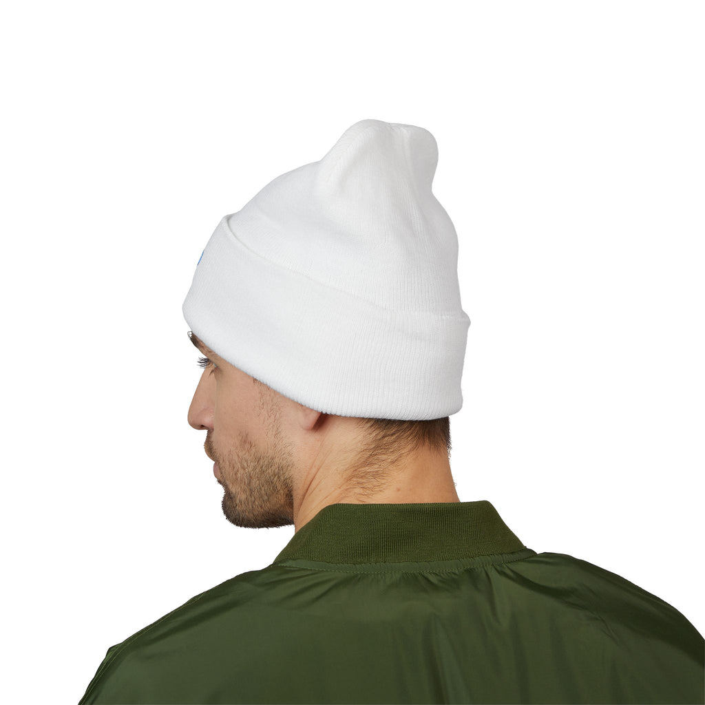 Blue Smiley Face Embroidered Beanie | Cuffed Beanie