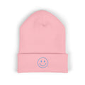 Blue Smiley Face Embroidered Beanie | Cuffed Beanie