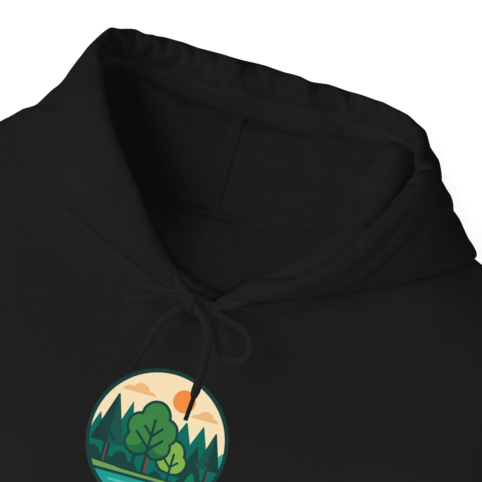 Explore Learn Protect hoodie | Mountain Nature Badge, Find Your Path back print