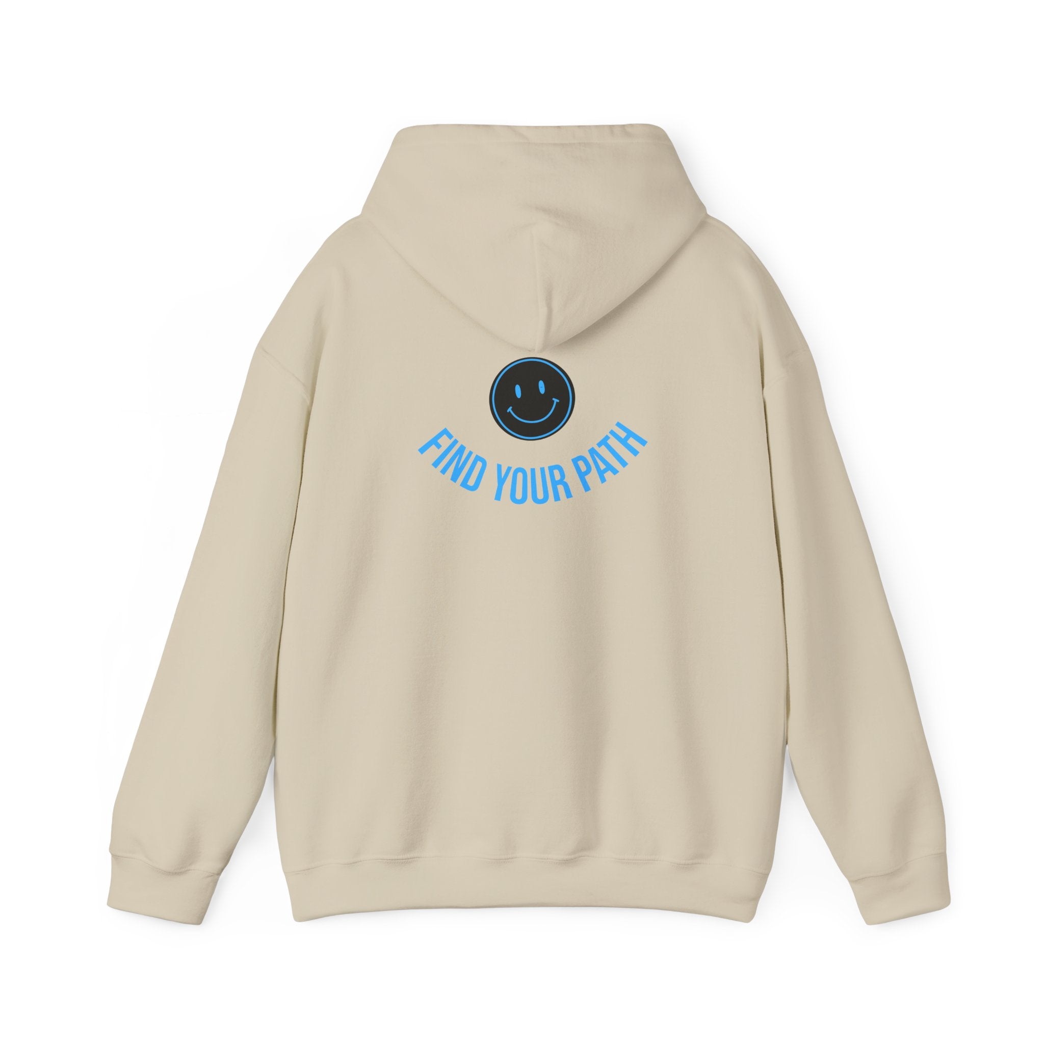 Explore Learn Protect hoodie | Mountain Nature Badge, Find Your Path back print